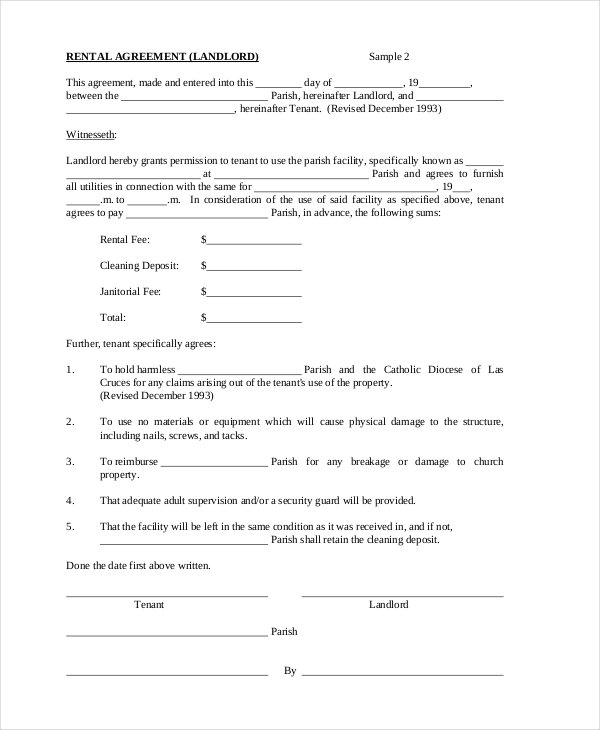One Page Lease Agreement Free Zoroblaszczakco One Page Lease 