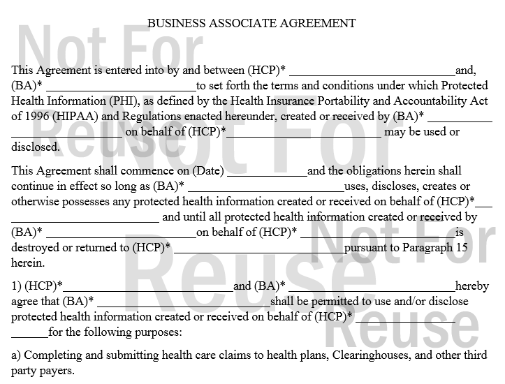 business associate agreement hipaa template hipaa business 