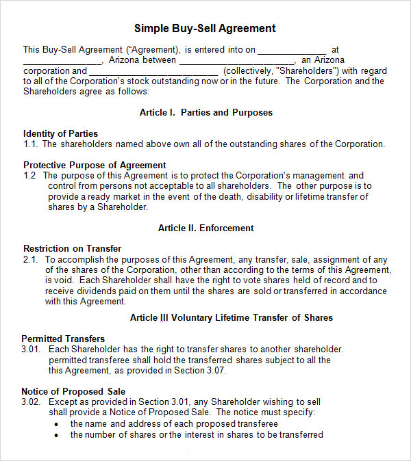 partnership buy sell agreement template simple buy sell agreement 