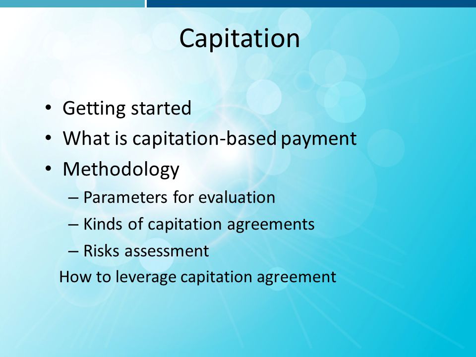 Capitation Agreement Metierlink.com