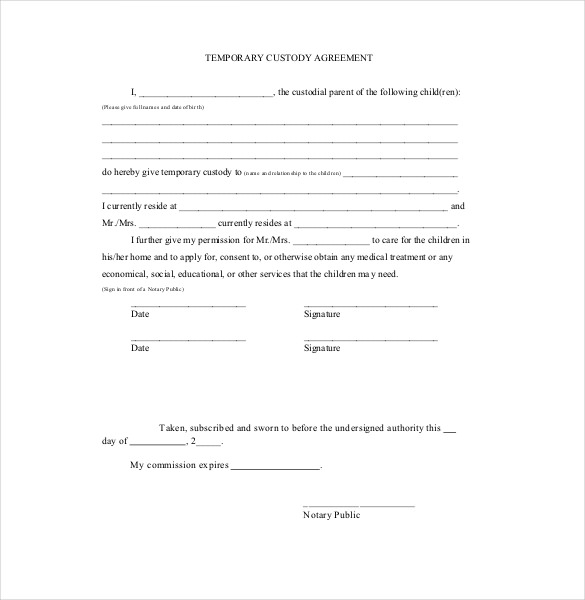 Custody Agreement Template – 10+ Free Word, PDF Document Download 