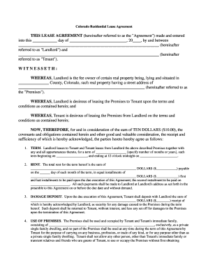 Colorado Lease Agreement Fill Online, Printable, Fillable, Blank 