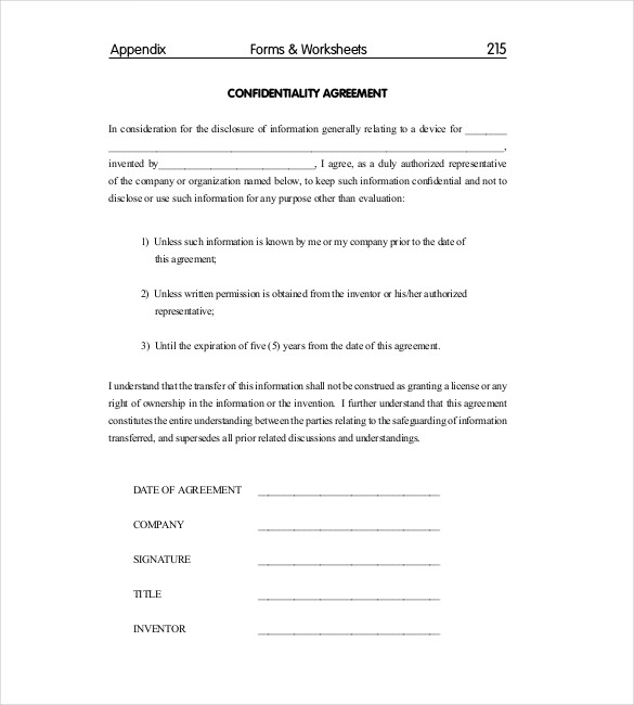confidentiality agreement free template confidentiality agreement 