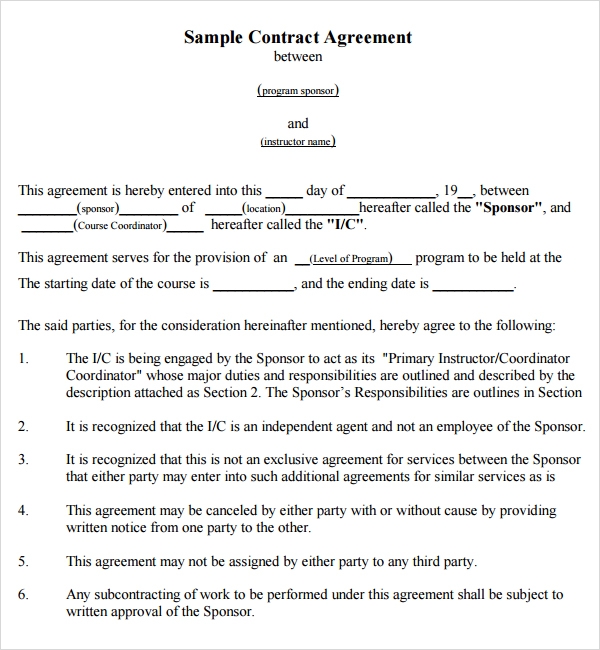 contract agreement template between two parties contract agreement 