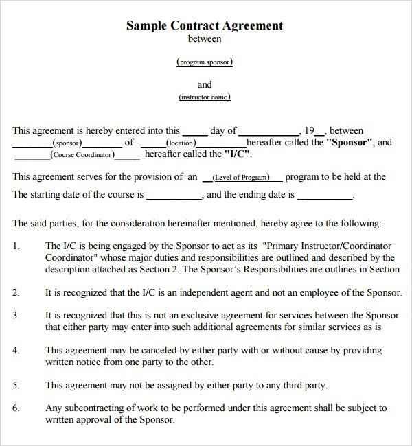 Free Contract Agreement Between Two Parties Agreement Template 