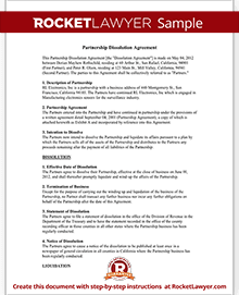 Partnership Dissolution Agreement (Form With Sample)