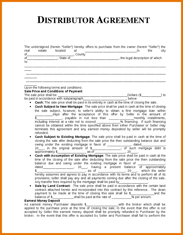 template distribution agreement agreement template distribution 