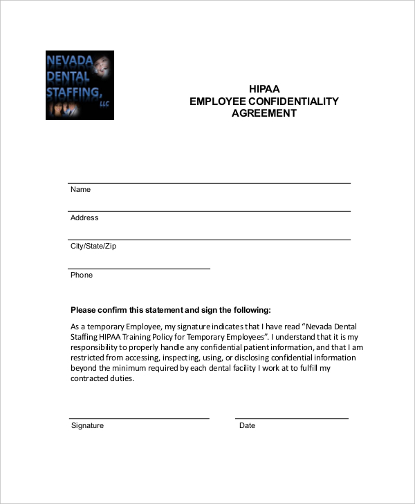 employment confidentiality agreement template 15 employee 