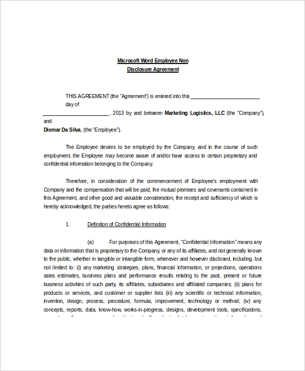 payroll employee confidentiality agreement template free employee 