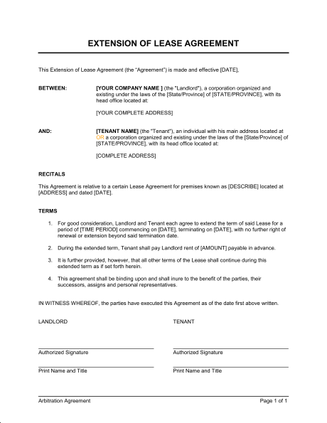 office rental agreement template singapore extension of a lease 