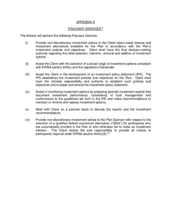 RIA Service Agreement Template 408(b)(2)