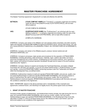 Master Franchise Agreement Template & Sample Form | Biztree.com