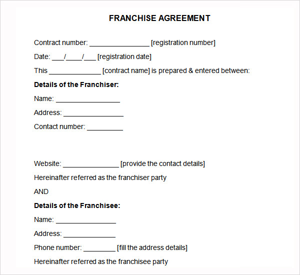 franchise agreement template pdf franchise template agreement 