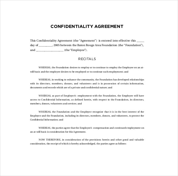 free confidentiality agreement template download confidentiality 