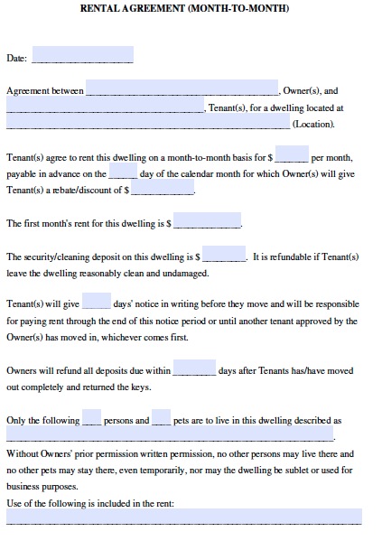 month to month rental agreement template month to month lease 