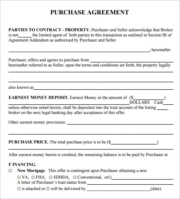 real estate agreement template 8 real estate contract templates 