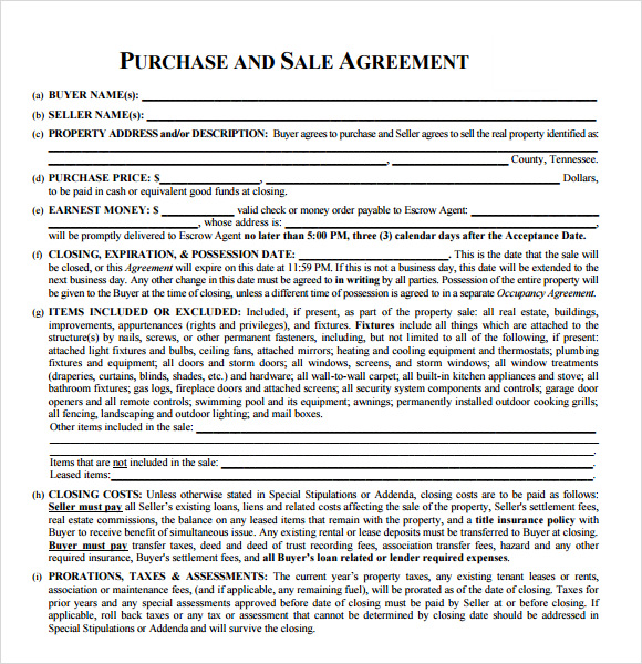 home purchase agreement template free sample real estate 