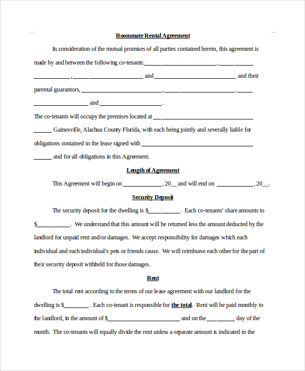 free roommate agreement template roommate agreement 12 free pdf 