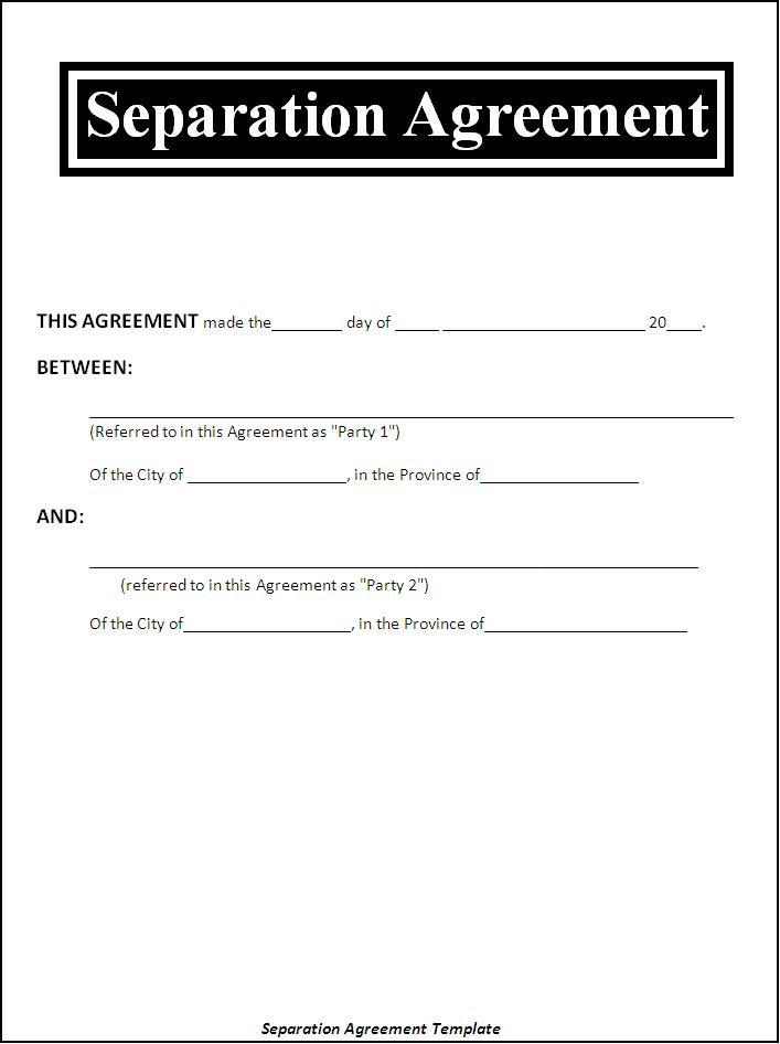 marriage separation agreement template free separation agreement 