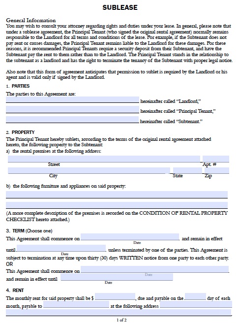 template for sublease agreement sublease agreement template word 
