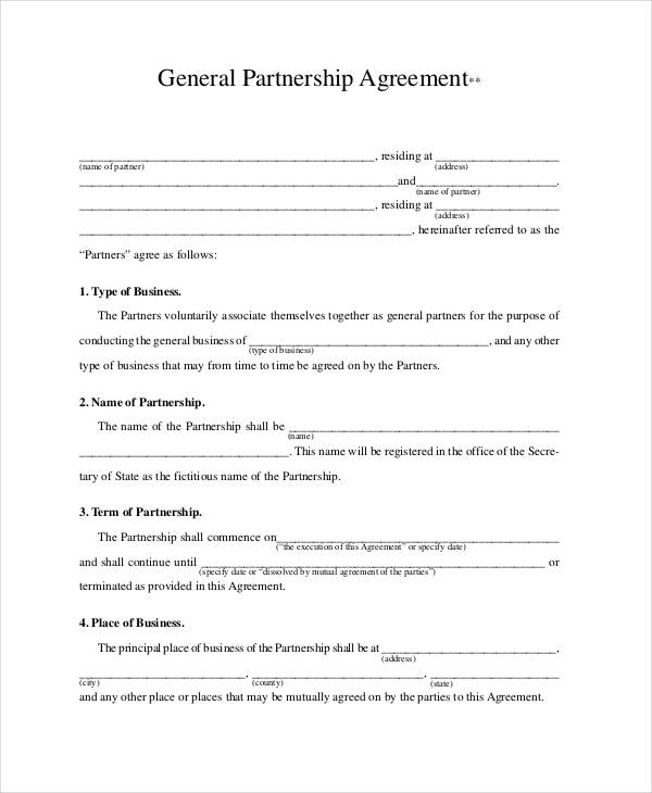 general partnership agreement template general partnership 
