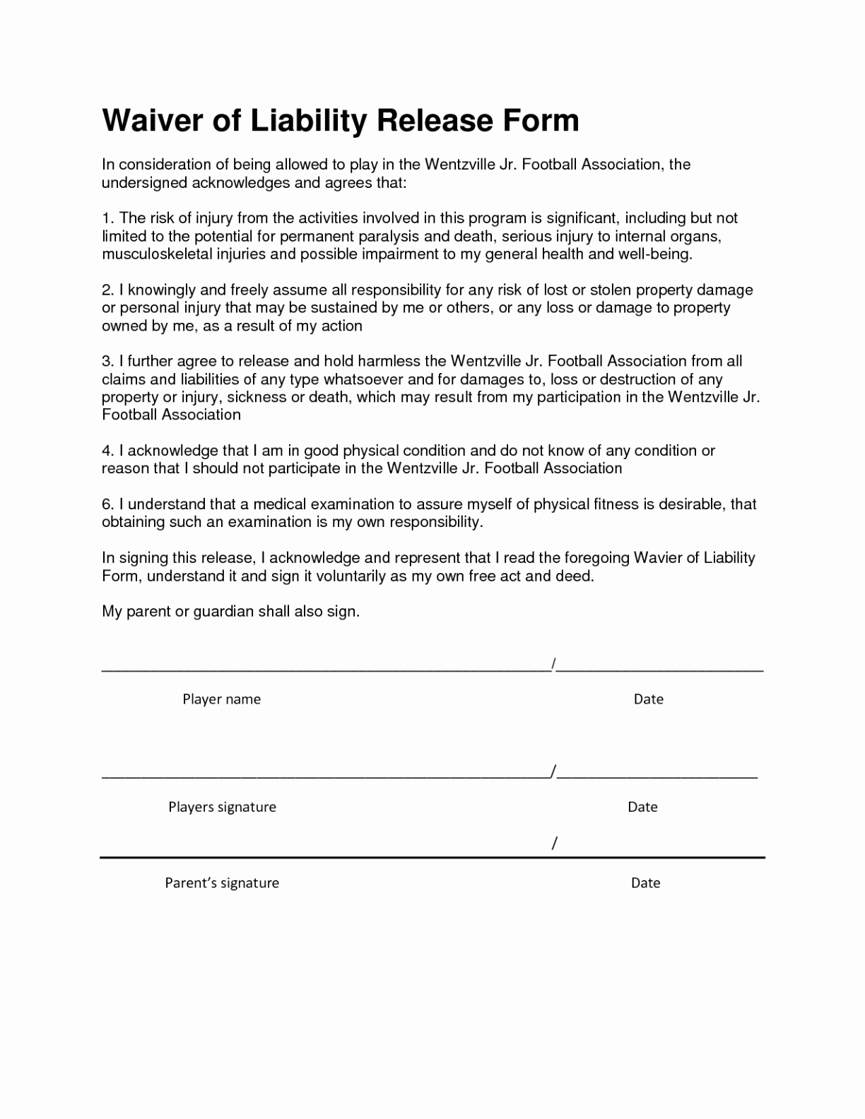 hold harmless agreement template texas waiver of liability and 