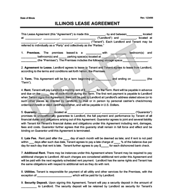Illinois Residential Lease/Rental Agreement | Create & Download