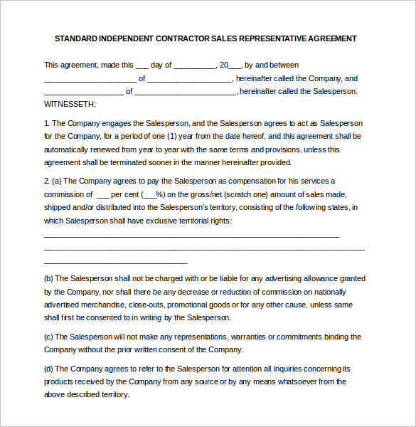 independent contractor sales commission agreement Ecza.solinf.co