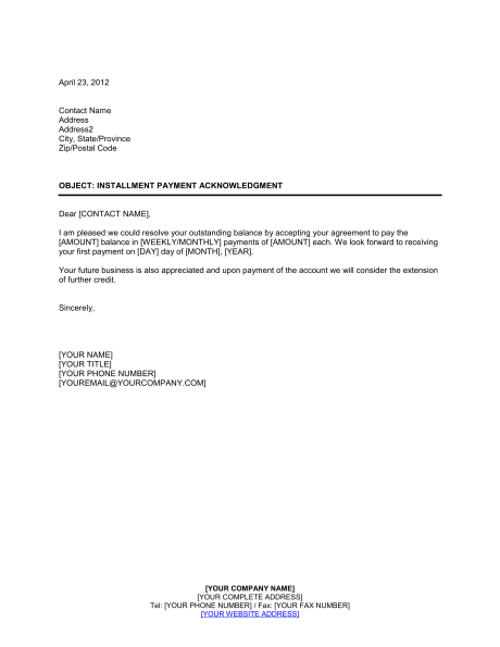simple payment agreement template installment payment agreement 