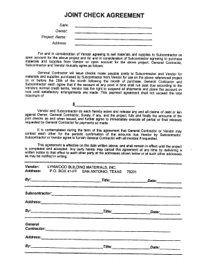 Joint Check Agreement Forms Fill Online, Printable, Fillable 