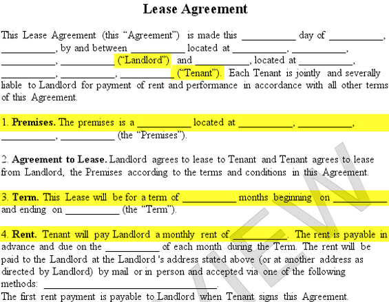 Lease Agreement Create a Free Rental Agreement Form