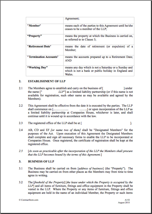 enabling agreement template llp agreement template limited 