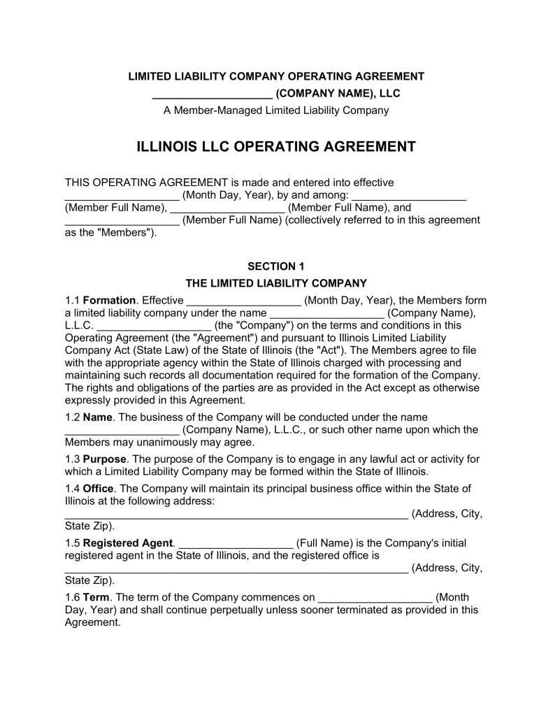 Sample Operating Agreement For Llc Fill Online, Printable 
