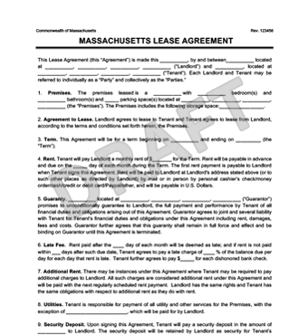 Massachusetts Residential Lease Agreement | Create & Download