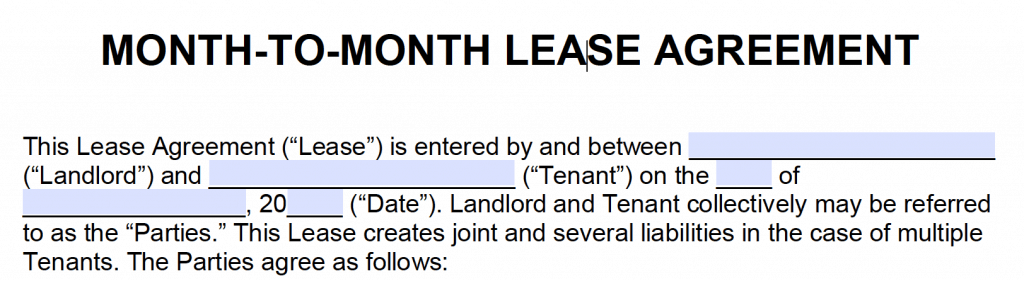 Adams Month to Month Rental Agreement by Office Depot & OfficeMax