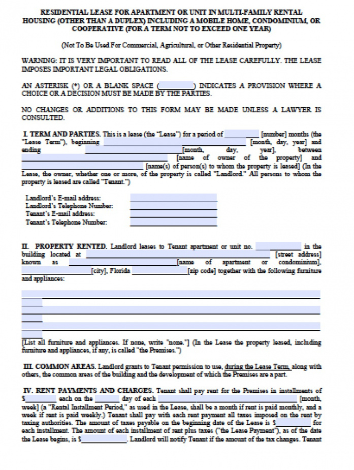 Free Florida Month To Month Lease Agreement | Pdf | Word (.doc 