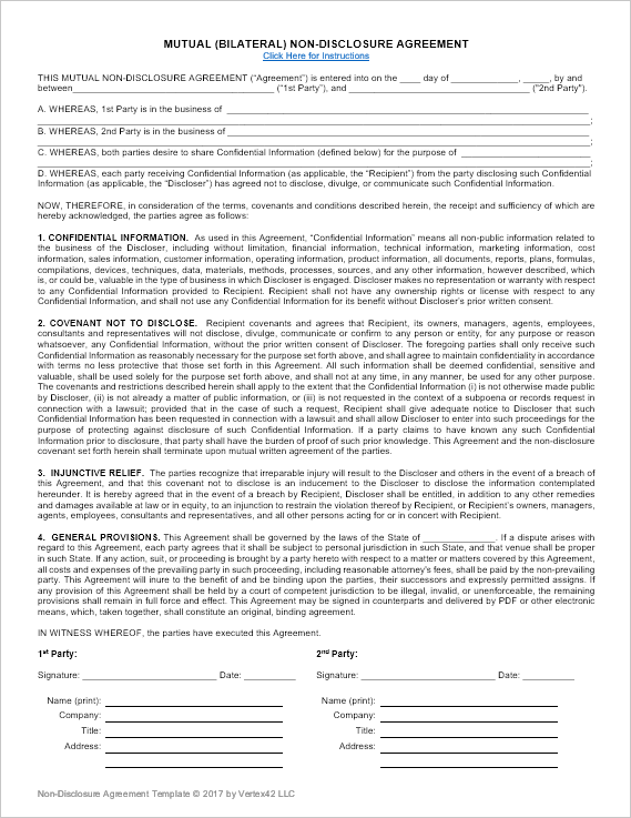 mutual confidentiality agreement template mutual agreement 