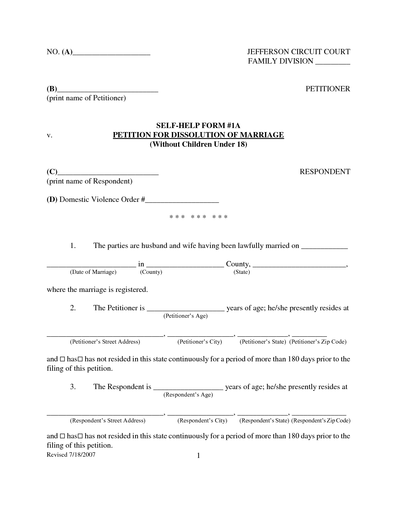 Agreement: Free Printables Separation Agreement Form. Separation 