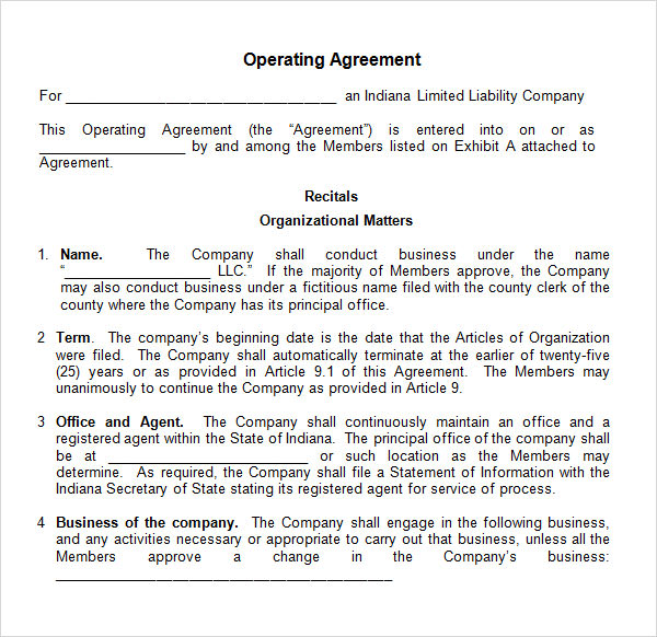 operating agreement corporation template operating agreement 8 