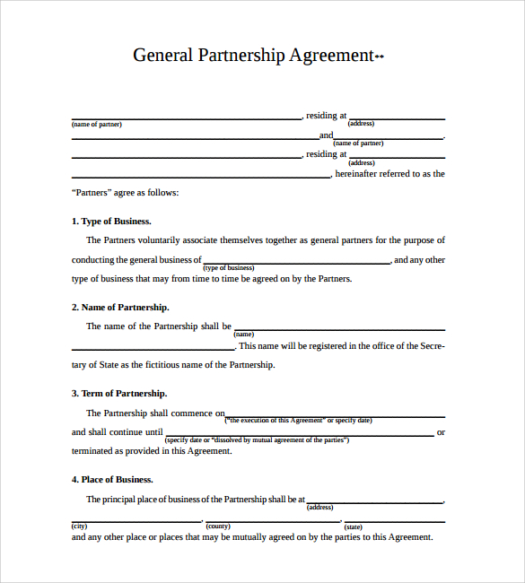 business agreement template pdf business partnership agreement 