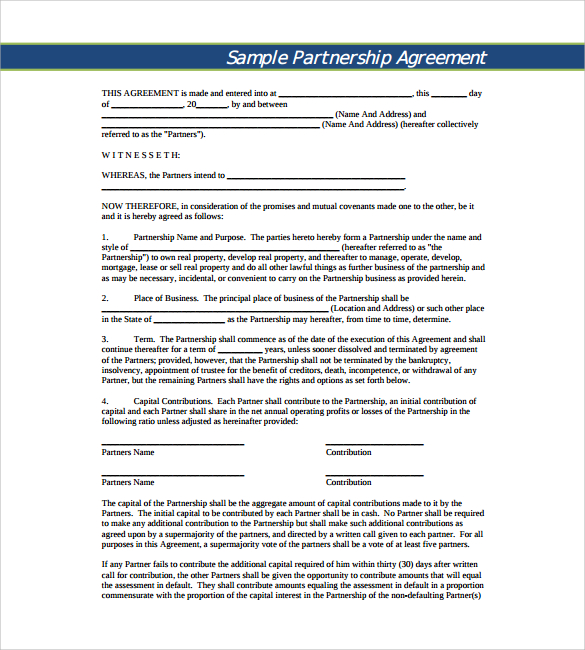 business partnership agreement template pdf business partnership 