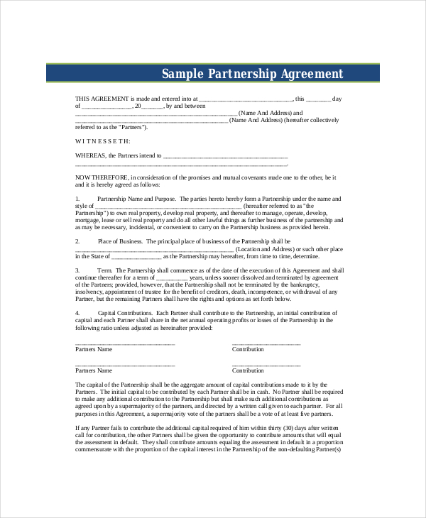 business partnership agreement template pdf farming partnership 