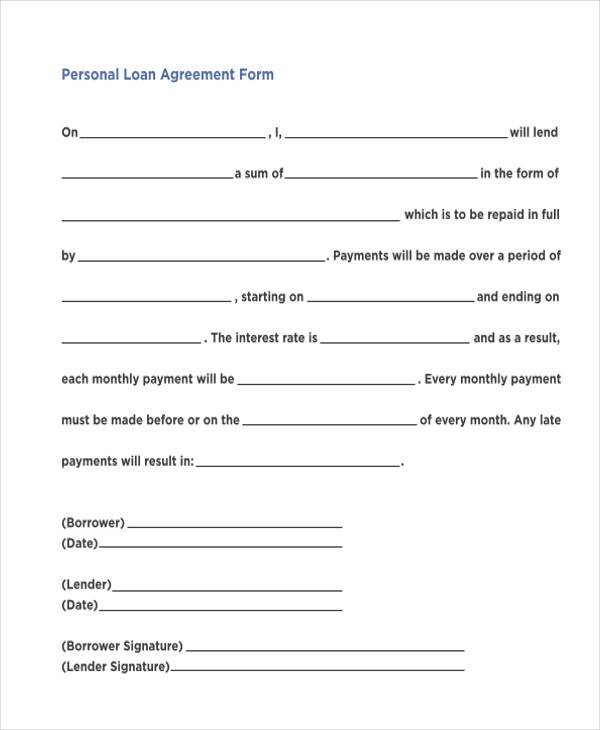 private loan agreement template 7 personal loan agreement form 