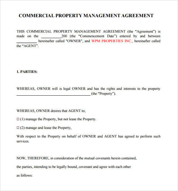 property management agreement template property management 