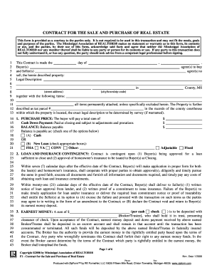 Michigan Real Estate Buy Sell Agreement Form Fill Online 