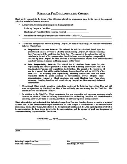 referral fee agreement template fee agreement template referral 