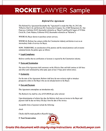 Referral Fee Agreement Template Form with Sample