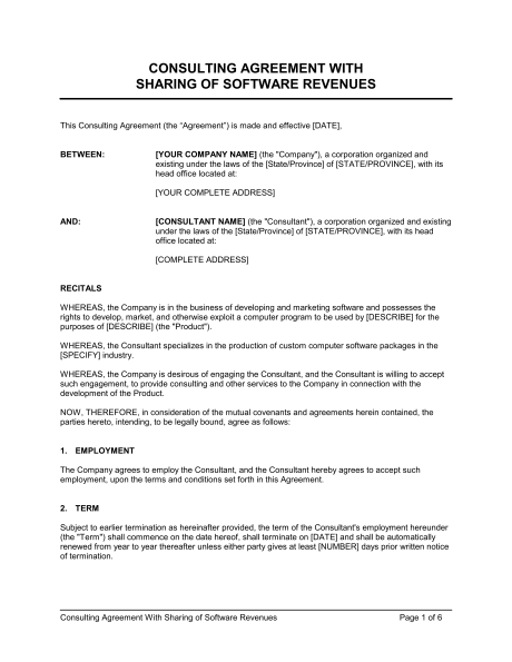 revenue share agreement template revenue share agreement template 