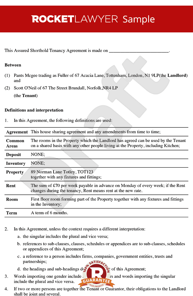 house sharing agreement template room rental agreement template 