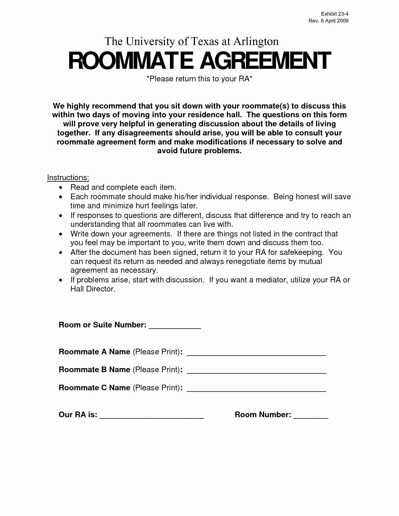 Roommate Agreement Ideas Best Of Delighted Roommate Agreement 